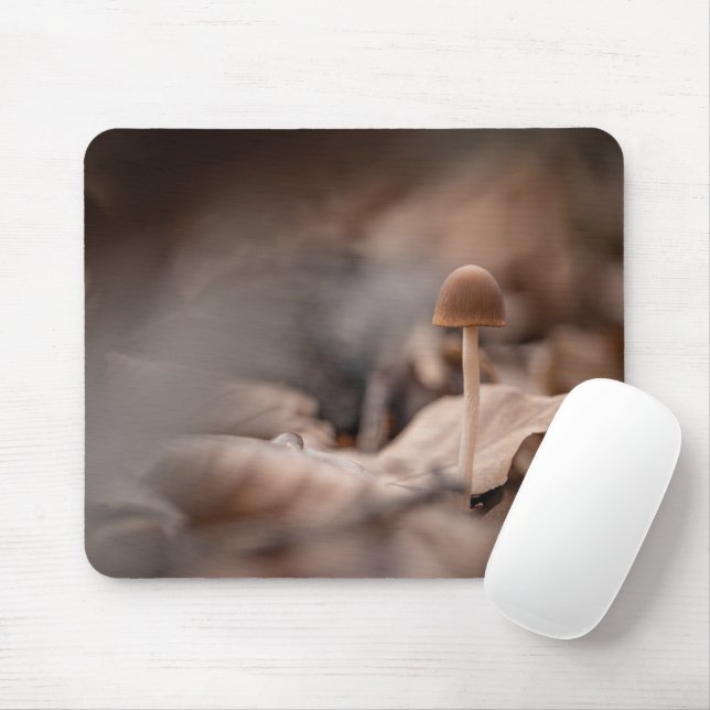 Small Mushroom Nature Photo Mouse Pad (With Mouse)