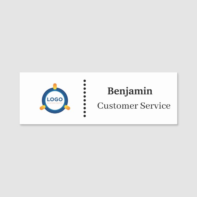 Small Name Badge Magnet Custom Logo Employee (Front)