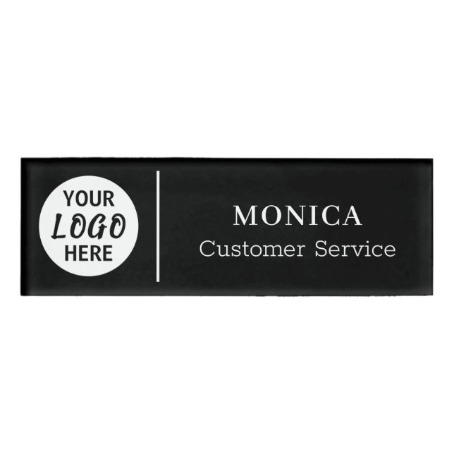 Small Name Badge Magnet Custom Logo Employee Staff (Front)