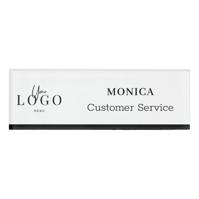 Small Name Badge Magnet Custom Logo Employee Staff (Front)