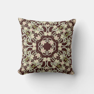 Small narcissus, art nouveau square. cushion