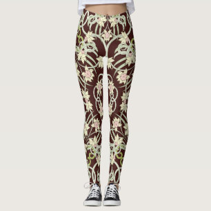 Small narcissus, art nouveau square. leggings