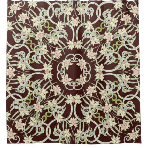 Small narcissus, art nouveau square. shower curtain