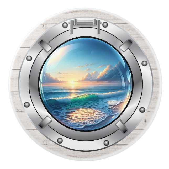 Small Nautical - Ocean Ceramic Drawer Knobs (Front)