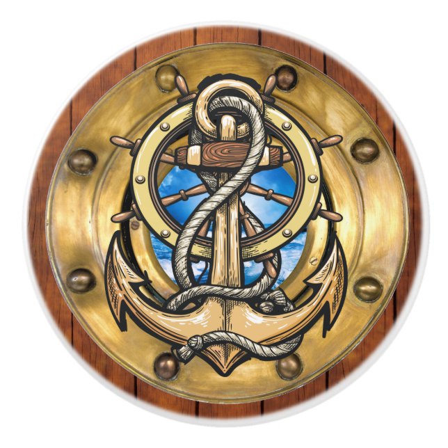 Small Nautical Porthole Drawer Knobs (Front)