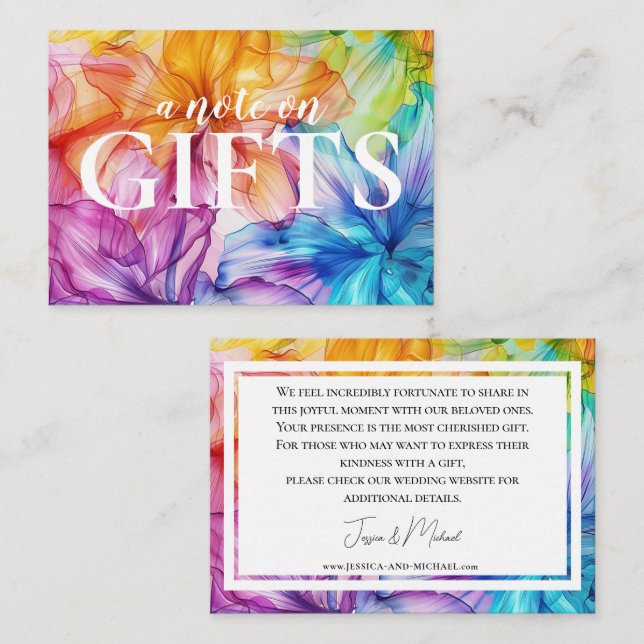 Small Note on gifts card Ethereal Bloom (Front/Back)