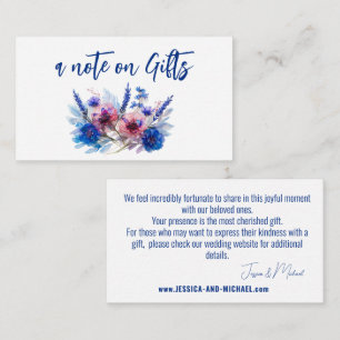 Small Note on Gifts Cornflowers and Lavender  Enclosure Card