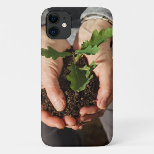 Small oak in the hands of a woman Case-Mate iPhone case