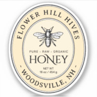 Small Oval Honey Label French Bee Queenline Jars