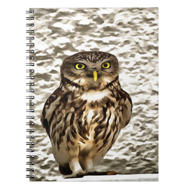 Small Owl In Camouflage Notebook (Front)