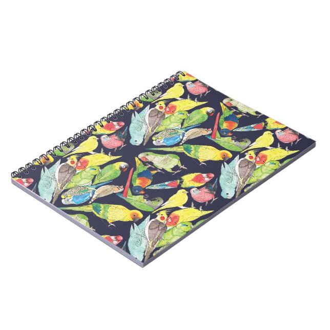 Small Parrots Pattern Notebook (Left Side)