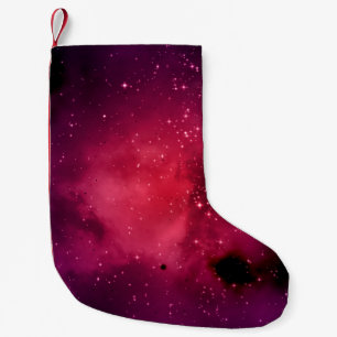 Small part of an infinite star field of space in t christmas stocking