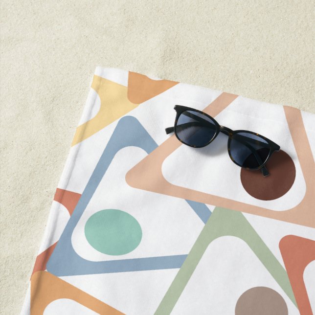 Small Pastel Triangles  Beach Towel (In Situ)