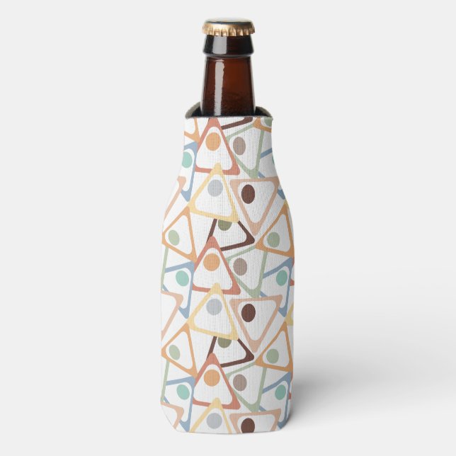 Small Pastel Triangles  Bottle Cooler (Bottle Front)