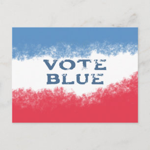 Small Patriotic Vote Blue Political Postcard