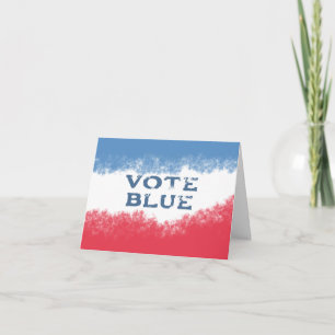 Small Patriotic Vote Blue Political  Thank You Card
