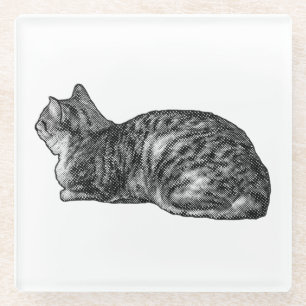 Small Pause, Striped Friend Glass Coaster