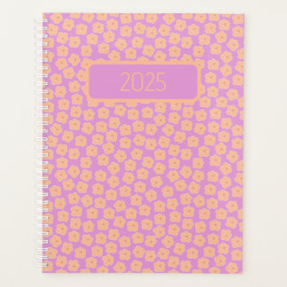 Small Peach Flowers on Pink Planner