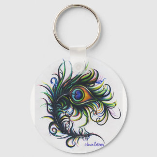 Small Peacock Feather Keychain