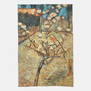 Small Pear Tree in Bloom by Vincent van Gogh Tea Towel