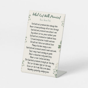 Small Pedestal Art What God Hath Promised Sign