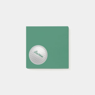 Small Personalised Golf Ball Post It Notes Gift