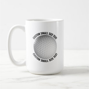 Small Personalised Text Golf Ball 15 oz. Custom Coffee Mug