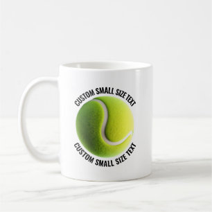Small Personalised Text Tennis Ball 11 oz. Custom Coffee Mug