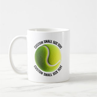 Small Personalised Text Tennis Ball 11 oz. Custom Coffee Mug