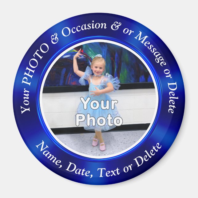 Small PHOTO Magnets for Fridge, PERSONALIZED (Front)