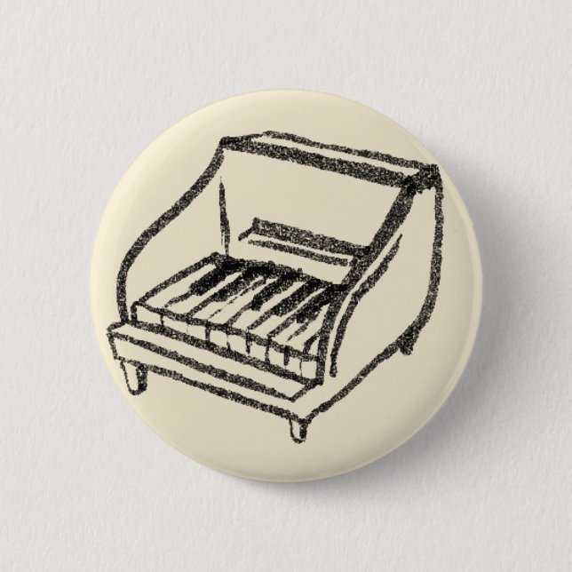 small piano 6 cm round badge (Front)