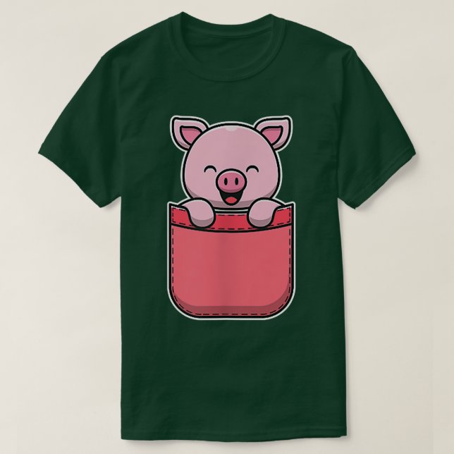Small Pig In Pocket Cute Pigs Pigs  T-Shirt (Design Front)