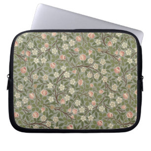 Small pink and white flower wallpaper design laptop sleeve