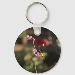 Small Pink Flowers Key Ring