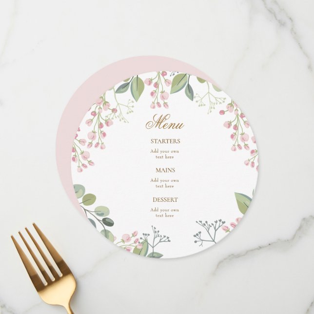 small pink flowers menu (Front/Back In Situ)