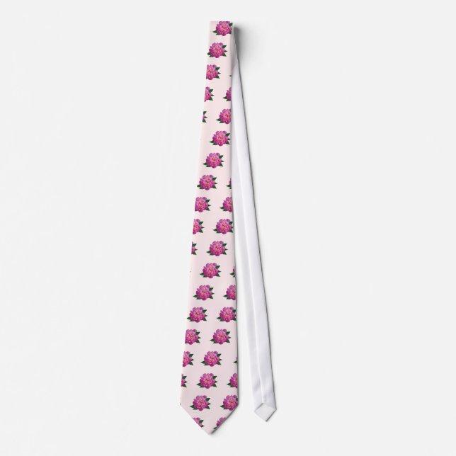 Small Pink Peony Tie (Front)