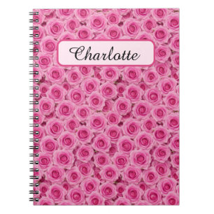 Small Pink Roses Personalised Notebook