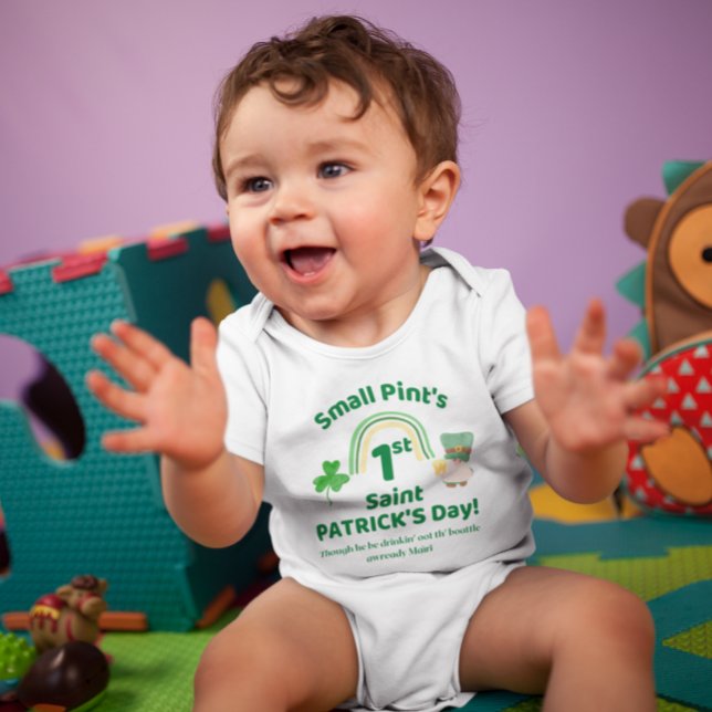 Small Pint's 1st St. Patrick's Day Funny Baby Bodysuit (Creator Uploaded)