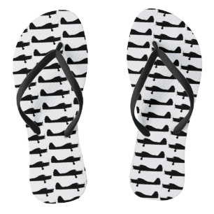 Small Plane Silhouette Flip Flops