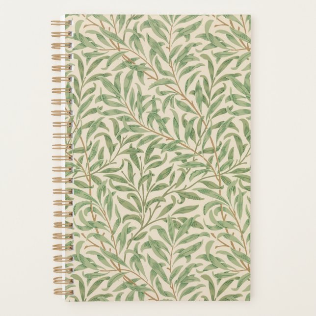 Small planner has antique inspired green leaves  (Front)