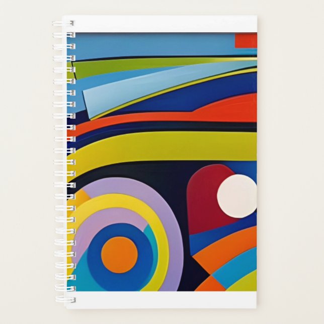 Small planner modern abstract colorful design  (Front)