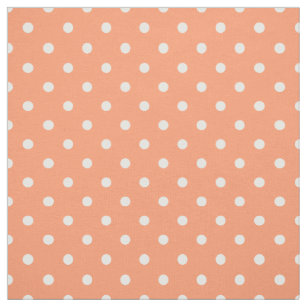 Small Polka Dot Coral Peach Fabric