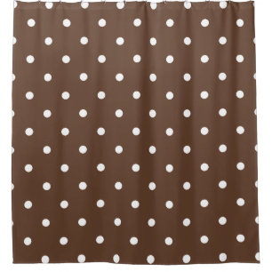 Small Polka Dots Pattern: Brown Shower Curtain