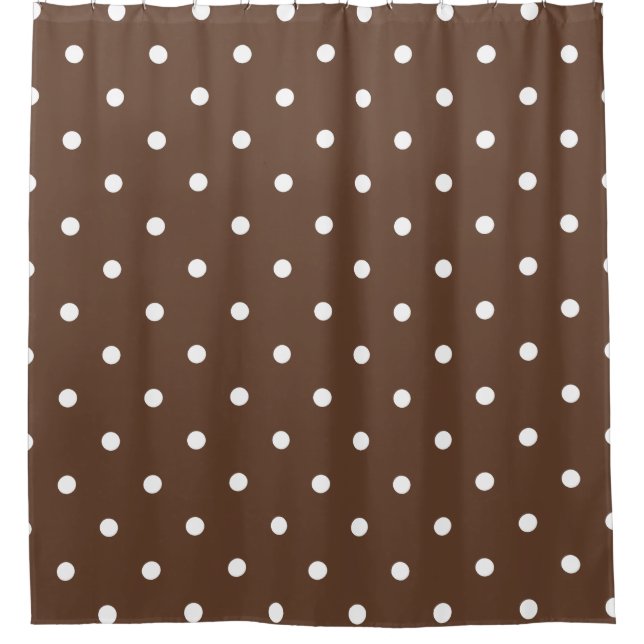 Small Polka Dots Pattern: Brown Shower Curtain (Front)