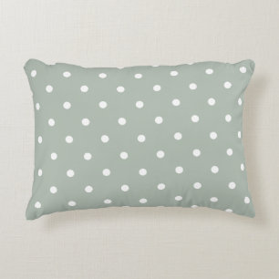 Small Polka Dots Pattern: Sage Green Decorative Cushion