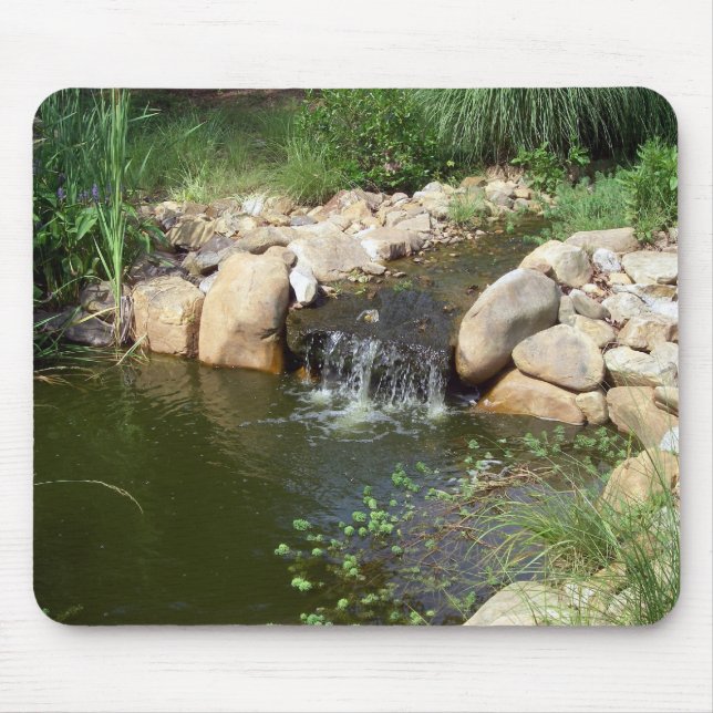 Small Pond and Waterfall Mousepad (Front)
