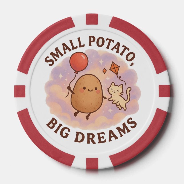 Small Potato Big Dreams – Cute Motivational Poker Chips (Front)