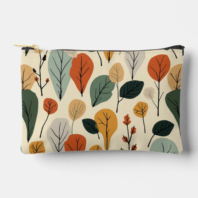 Small pouch with autumn leaves pattern (Front)