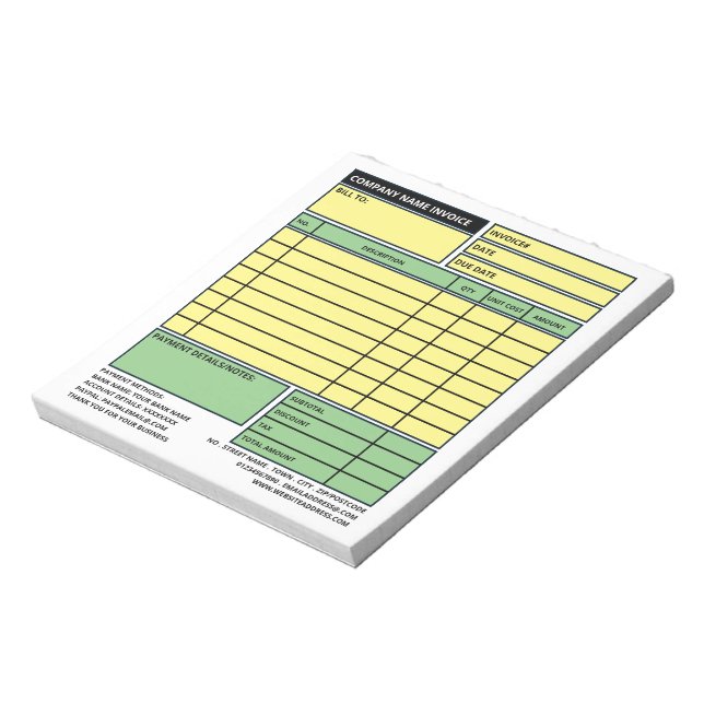 Small Professional Business Invoice/Quotation Notepad (Rotated)