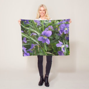 Small Rainy Violets Blanket